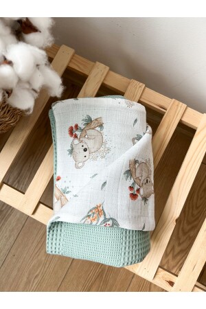 MNZ-مزدوج الجانب مسلين غطاء الأطفال مسلين غطاء الأطفال متعددة الأغراض مسلين 100x100 سم - Milna Baby&Kids