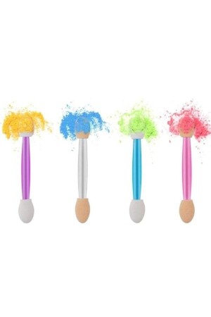 Doppelseitiger Lidschatten-/Augenbrauen-Lippen-Eyeliner-Pinsel mit Schwammspitze, ovaler Make-up-Pinsel und Applikator - Hirosh