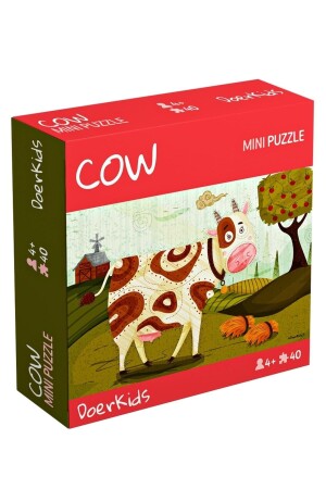 Çiftlik Sevimli Inek Mini Puzzle 40 Parça 4 Yaş - 1