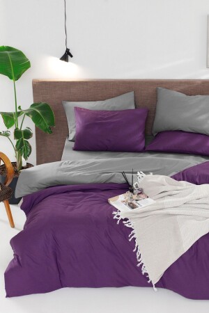 مجموعة غطاء القماش المزدوج المزدوج الأرجواني Çiğgri Ep-022857 - Enlora Home