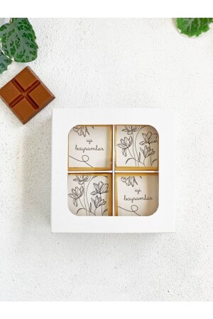 (منز) عيد ميلاد سعيد (صندوق هدية الشوكولاتة البيضاء (ميلودي مادلن) - Bikutumutluluk