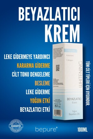 Beyazlatıcı Krem, Yüz, Vücut Ve Genital Bölge Için Leke Ve Kararma Giderici Krem, Whitening 100 ml BPRE00013 - 2