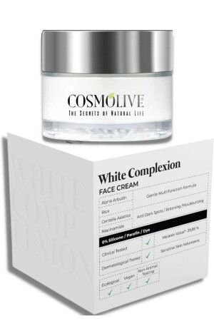 Cilt Beyazlatıcı Leke Karşıtı Nemlendirici Yüz Ve Vücut Kremi Cam Kavanozlu Premium Doğal Tasarım white complexion face cream - 3