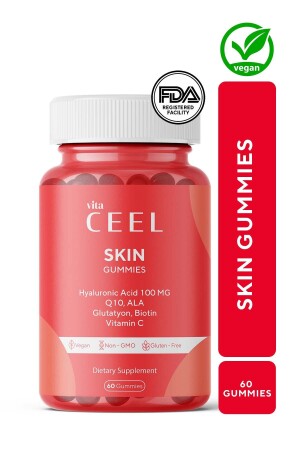 Cilt Vitamini Çiğnenebilir Vegan Gummy- Hyaluronic Acid- Vitamin C- Glutatyon- Q10- Ala- Biotin - 1