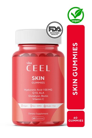 Cilt Vitamini Çiğnenebilir Vegan Gummy- Hyaluronic Acid- Vitamin C- Glutatyon- Q10- Ala- Biotin - 2