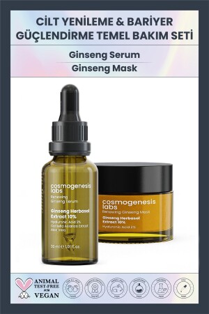 Yenileyici Ginseng Cilt Serumu 30ml - Sıkılaştırıcı Ginseng Maske 50ml Nemlendirici Vegan Bakım Seti CGL1001 - 1