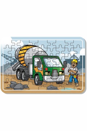 Çimento Arabası, Itfaiye, Arabalar 54 Parça Ahşap Puzzle A41700 - 4