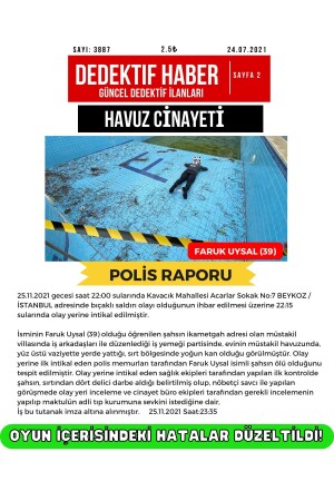 Cinayet Çözme - Dedektif Oyunu - Katil Kim Oyunu - Suçlu Kim - Suç Çözümleme Oyunu - Havuz Davası - 4