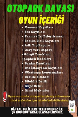 Cinayet Çözme - Dedektif Oyunu - Katil Kim Oyunu - Suçlu Kim - Suç Çözümleme Oyunu - Otopark Davası - 5