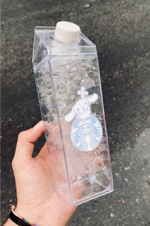 Cinnamaroll Suluk 500ml Mika Süt Kutu Tasarımlı Su Kahve Içecek Şişesi Hello Kitty Starbucks Matara Matara-Cinnamoroll - 4