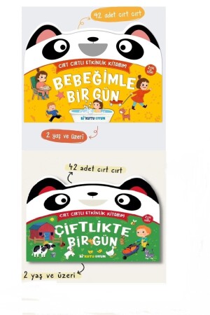 كتاب نشاطي في الفيلكرو - يوم مع طفلي / يوم في المزرعة 2 كتب بيكوتو-بيرغون2ليست - Bi Kutu Oyun