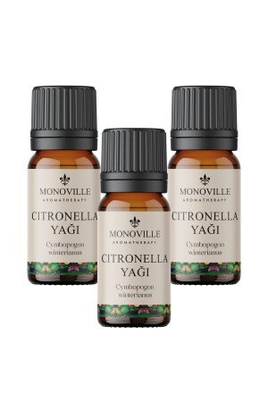 Citronella Uçucu Yağı 3'lü Set %100 Saf ve Doğal (Citronella Essantial Oil) 3x10 ml - 1