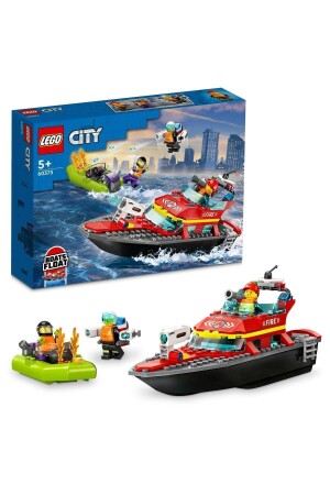 ® City Fire Rescue Boat 60373 – Bauset für Kinder ab 5 Jahren (144 Teile) - 2