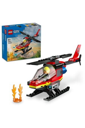 ® City Fire Rescue Helicopter 60411 – Bauset für Kinder ab 5 Jahren (85 Teile) - 1