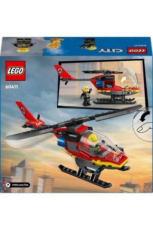 ® City Fire Rescue Helicopter 60411 – Bauset für Kinder ab 5 Jahren (85 Teile) - 4