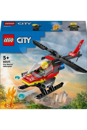 ® City Fire Rescue Helicopter 60411 – Bauset für Kinder ab 5 Jahren (85 Teile) - 5