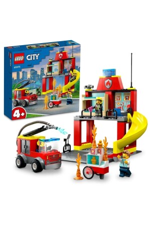 ® City İtfaiye Merkezi ve İtfaiye Kamyonu 60375 - 4 Yaş ve Üzeri İçin Yapım Seti (153 Parça) Lego 60375 - 1