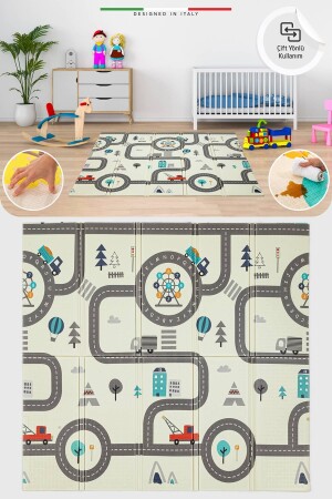 City Road faltbare Spielmatte Spielmatte 180 x 200 x 1–5 cm xfd303 City Road - 1