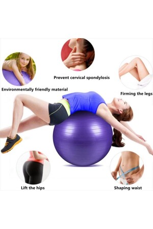 CKSpor 55 cm Pilates Topu Dayanıklı Yoga Pilates Egzersiz Topu Ve Şişirme Pompası - 1