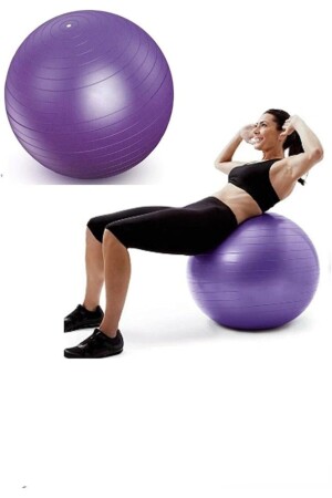 CKSpor 55 cm Pilates Topu Dayanıklı Yoga Pilates Egzersiz Topu Ve Şişirme Pompası - 2