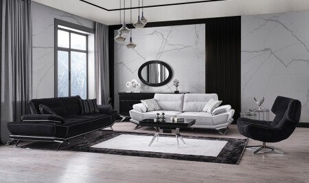 Clara Schwarzes Sofaset - 3