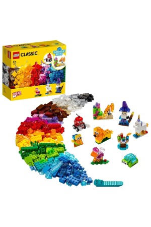 ® Classic Creative Transparent Bricks 11013 – Kreatives Bauset für Kinder (500 Teile) - 1