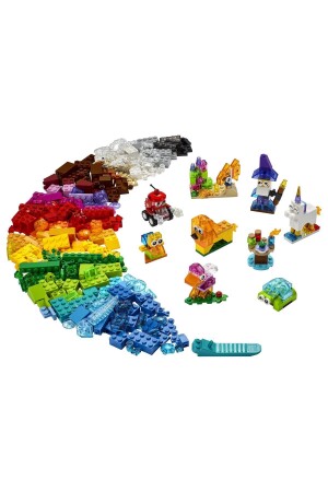 ® Classic Creative Transparent Bricks 11013 – Kreatives Bauset für Kinder (500 Teile) - 3