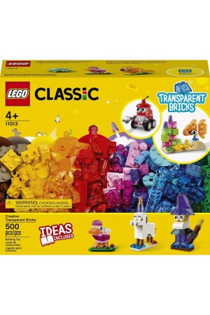 ® Classic Creative Transparent Bricks 11013 – Kreatives Bauset für Kinder (500 Teile) - 4