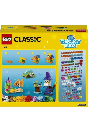 ® Classic Creative Transparent Bricks 11013 – Kreatives Bauset für Kinder (500 Teile) - 11