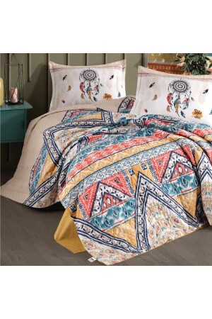 Clasy Double 4 Season Quilted Duvet Cover Set Boho Beige Ç. K 4 Jahreszeiten Boho - 3