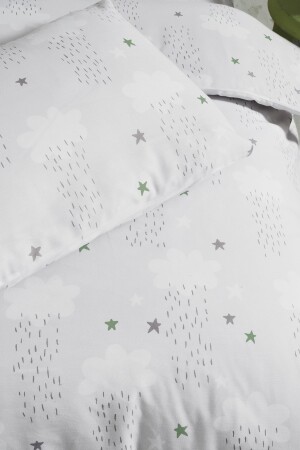 Clouds Bamboo Cotton Baby Duvet Cover Set Green BAMCLOYSLB - 5