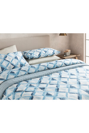 Cloudy Argyle Easy Iron Double Bettbezug-Set 200 x 220 cm Blau TYCUL8U0XN168608502163192 - 3