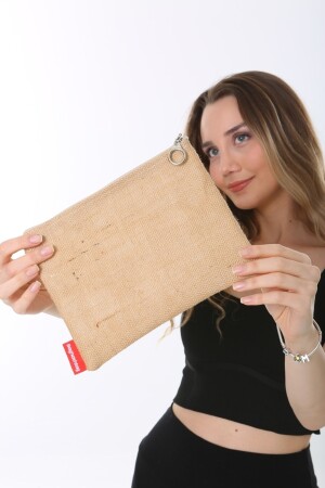 Clutch-Portfoliotasche aus Jute - 6