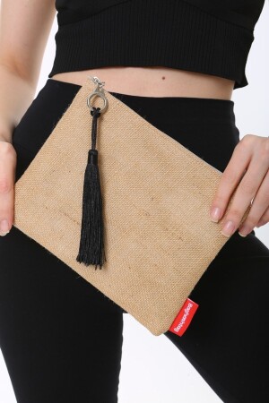 Clutch-Portfoliotasche aus Jute - 1