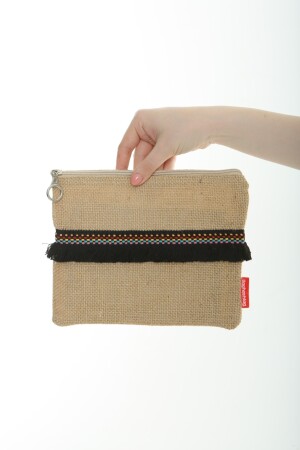 Clutch-Stofftasche aus Jute - 9