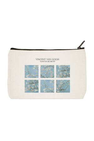 Clutch Van Gogh Almond Blossom 2 Baskılı Bez Makyaj Çantası- Kalemlik- El Çantası - 2