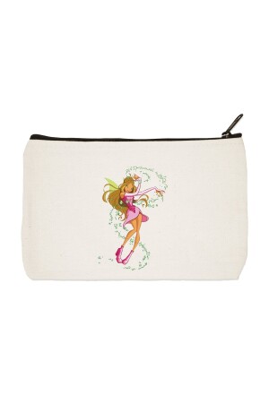 Clutch Winx Flora Baskılı Bez Makyaj Çantası- Kalemlik- El Çantası - 2