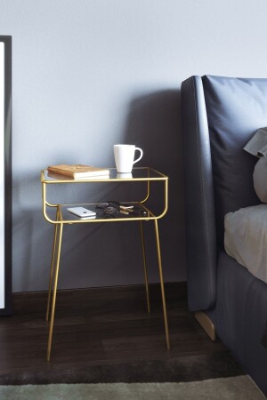 طاولة جانبية من جيك، طاولة قهوة معدنية، طاولة قهوة زجاجية، غرفة المعيشة، غرفة النوم، مدخل CM-GS-3045-60 - Catchme