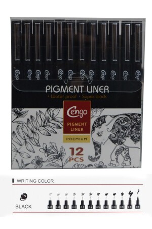 Cng - Pigment Liner Üstün Kalite Teknik Çizim Kalemi 12'li Seri - 1