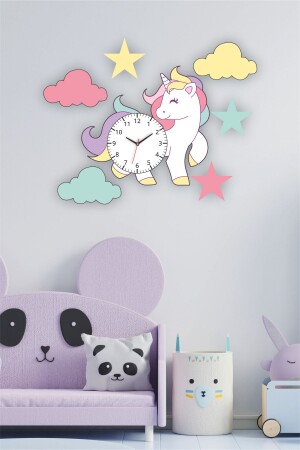 Çocuk & Bebek Odası Unicorn Ahşap Duvar Saati TG880 - 1