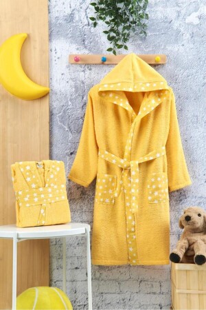 Çocuk Bornozu Kapşonlu Bornoz %100 Pamuk Bebek Bornoz İşlemeli Boroz Kapüşonlu Kız Erkek Bornoz - Genel Markalar
