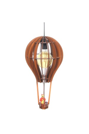 MNZ-Natural Wooden MDF 3D Puzzle Laser Flying Balloon شمعة للأطفال غرفة المراهقين - مصباح الحفاضة غير مدرجة DECARTAVZ0063 - hü ma tasarım ve aksesuar