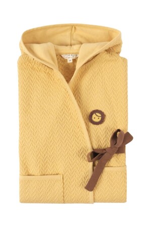 Çocuk Jakarlı Bornoz Sarı Organik Pamuk PRA-9285076-267736 - Little Gusto