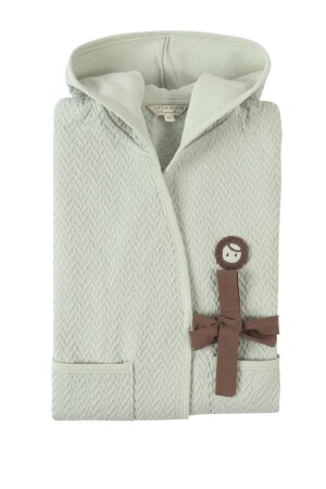 Çocuk Jakarlı Bornoz Yeşil Organik Pamuk PRA-9285077-682031 - Little Gusto