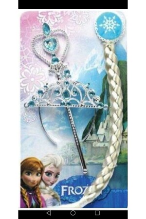 Çocuk Karlar Üllkesi Frozen Elsa Anna Sihirli Asa Saç Ve Taç Seti - 3