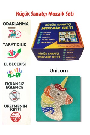 Çocuk Mozaik Seti-dikkat Ve El Becerisi Geliştirici Sanatsal Eğitici Oyuncak Unicorn-pony 29041517 - Zen Mozaik