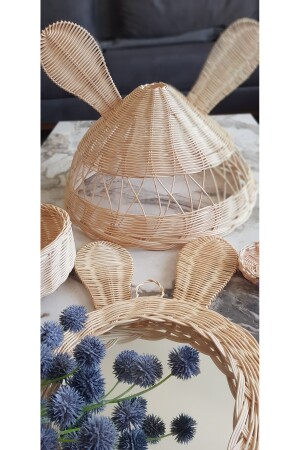 Çocuk Odası Avize Rattan Hasır Bambu Kulaklı Avize Ayna Sepet Seti rn031822 - 7