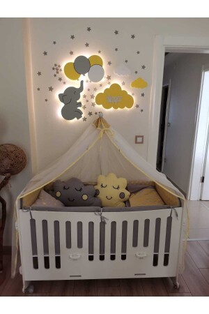 غرفة الأطفال من المختلفة من الخشب مصباح الليله - Işıklı Toplar Türkiye