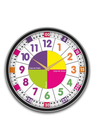 Kinderzimmer-Wanduhr / Anleitungs-Wanduhr 48 cm / Digitale Wanduhr / UV-Druck / - Enmalife