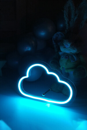 Çocuk Odası Için Masaüstü Küçük Bulut Şeklinde Neon Led Işıklı Tablo 20 X 14 Cm TBM-1318 - 4